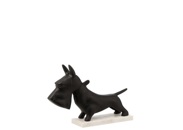 Dog sculpture "Dog on foot" - stylish elegance for your home made of aluminum and marble