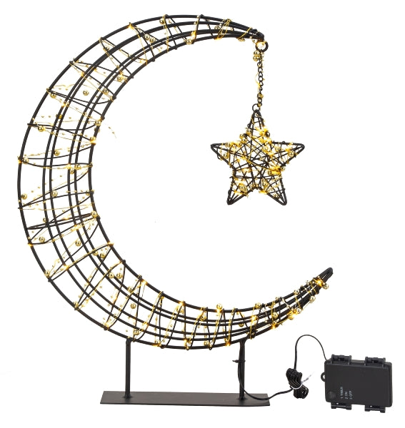 XXL LunaStar LED light - weatherproof decorative moon with star