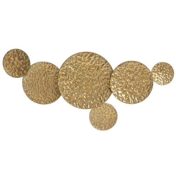 Metal wall object "Citala" in antique gold – abstract elegance