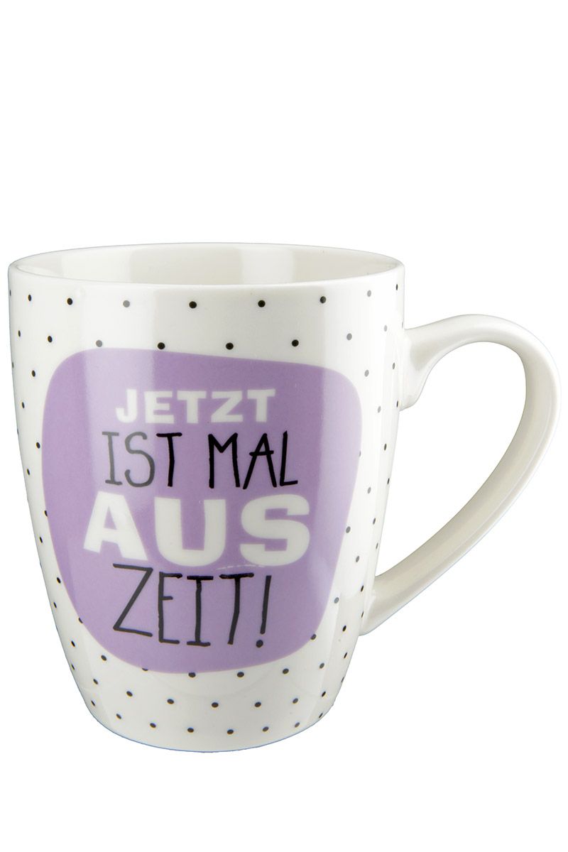Time Out - Set of 6 porcelain cups in purple and black, bone china, 360 ml
