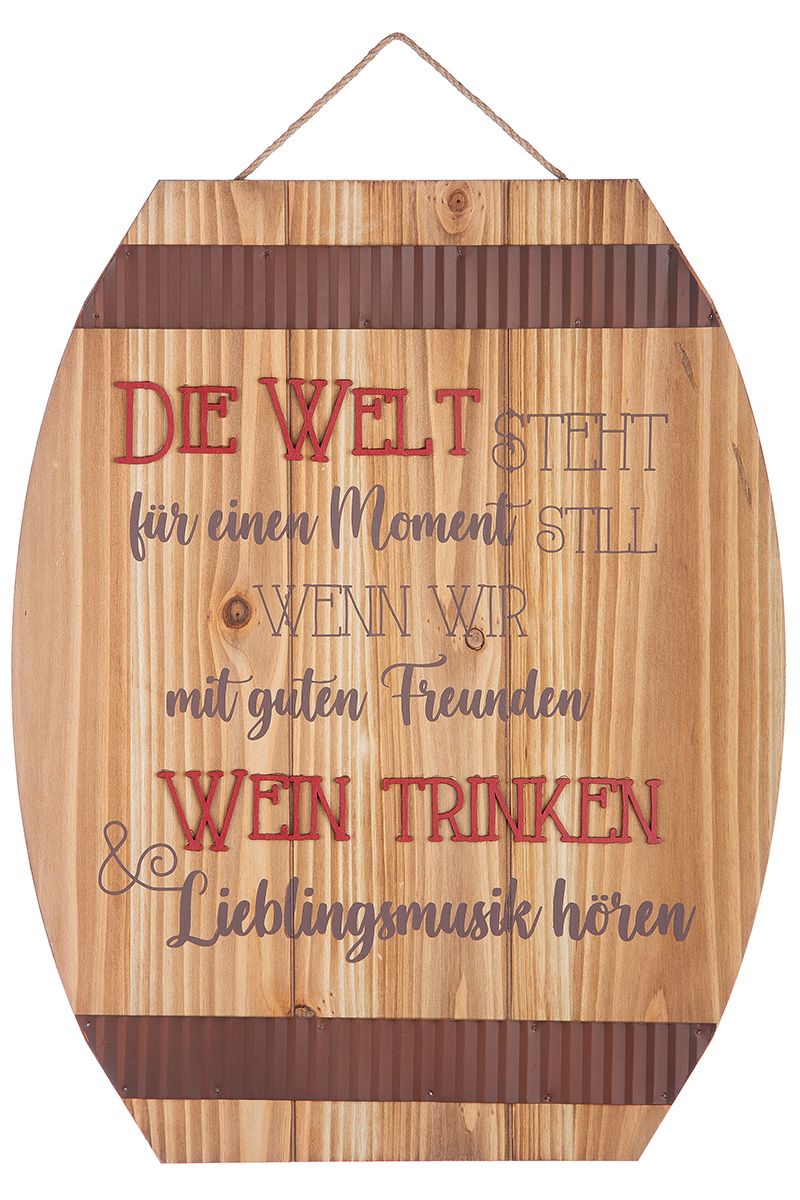 Set of 3 MDF Wisdom Wine Barrel - Stylish signs with inspirational lettering