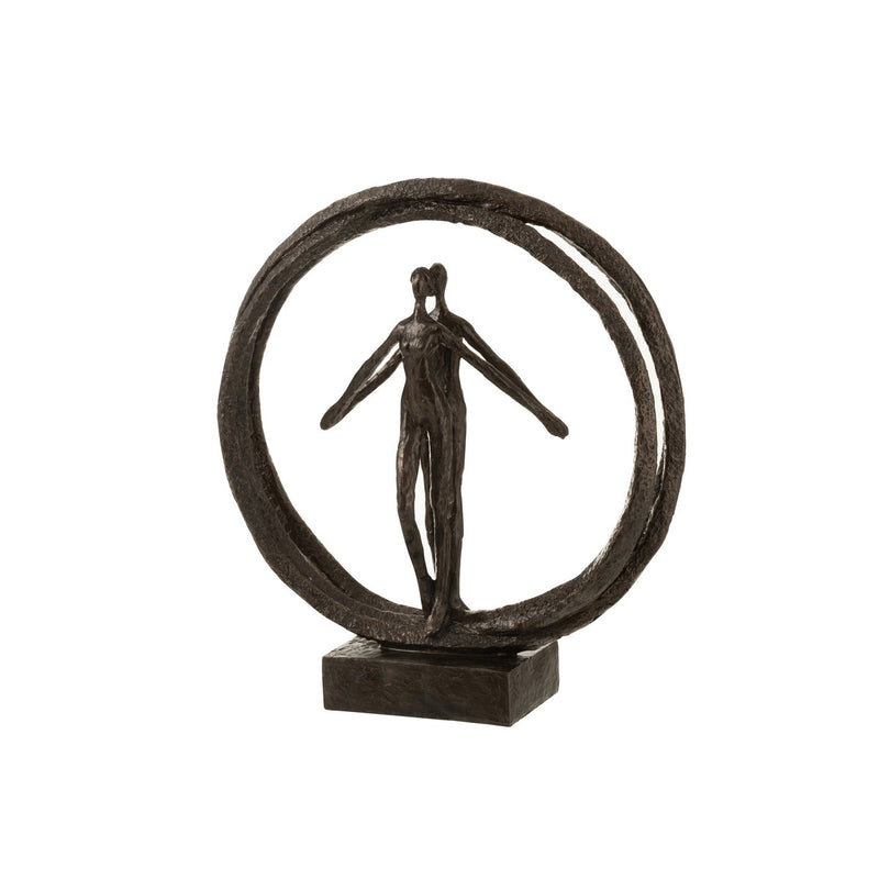 Moderne Skulptur Harmonie der Kreise in Braun