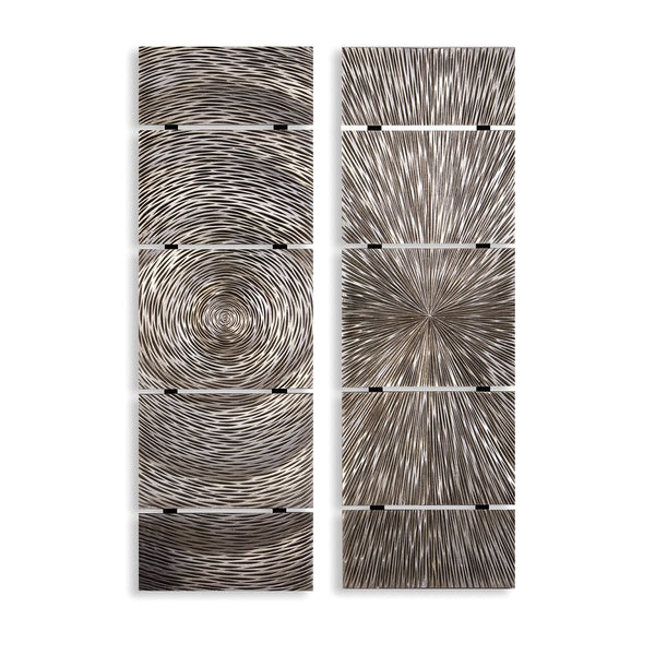 Handmade wall relief duo 'Omen' in a rectangular design