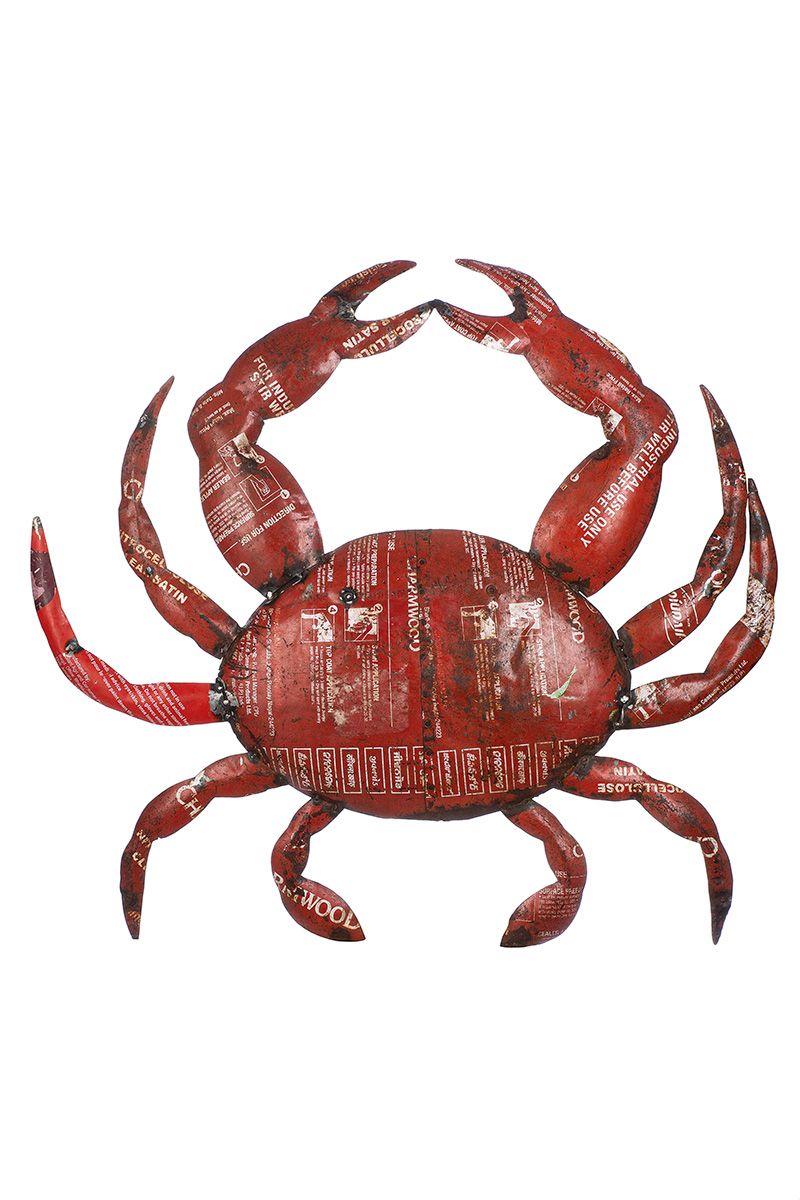 Sustainable metal wall relief - Decorative crab