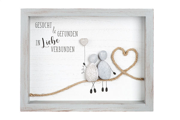 Steinbild Gesucht und Gefunden – Romantische Wanddekoration