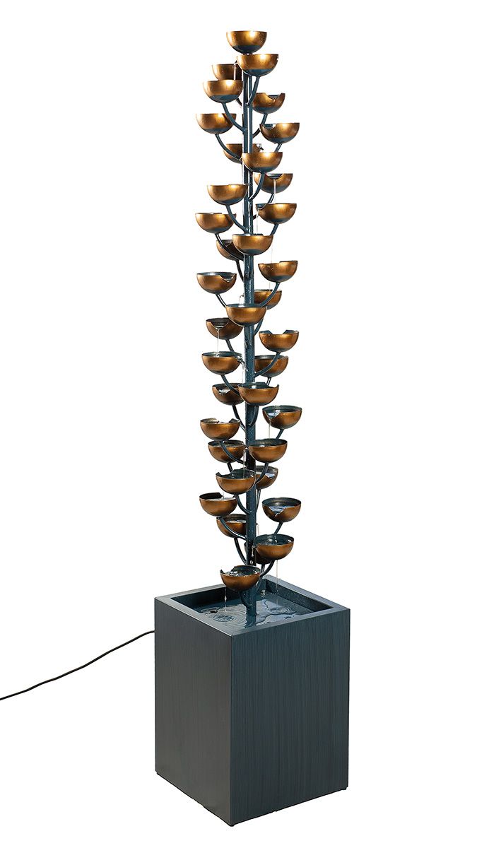 Exquisite copper bowl fountain - handmade metal zinc fountain with 36 bowls for an impressive water feature