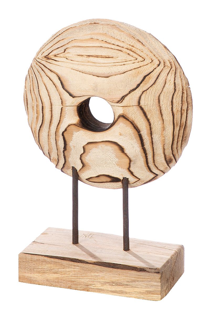 Versatile Elegance 'Taxon' Set of 2 or Set of 4 Round Wooden Sculptures in Three Sizes