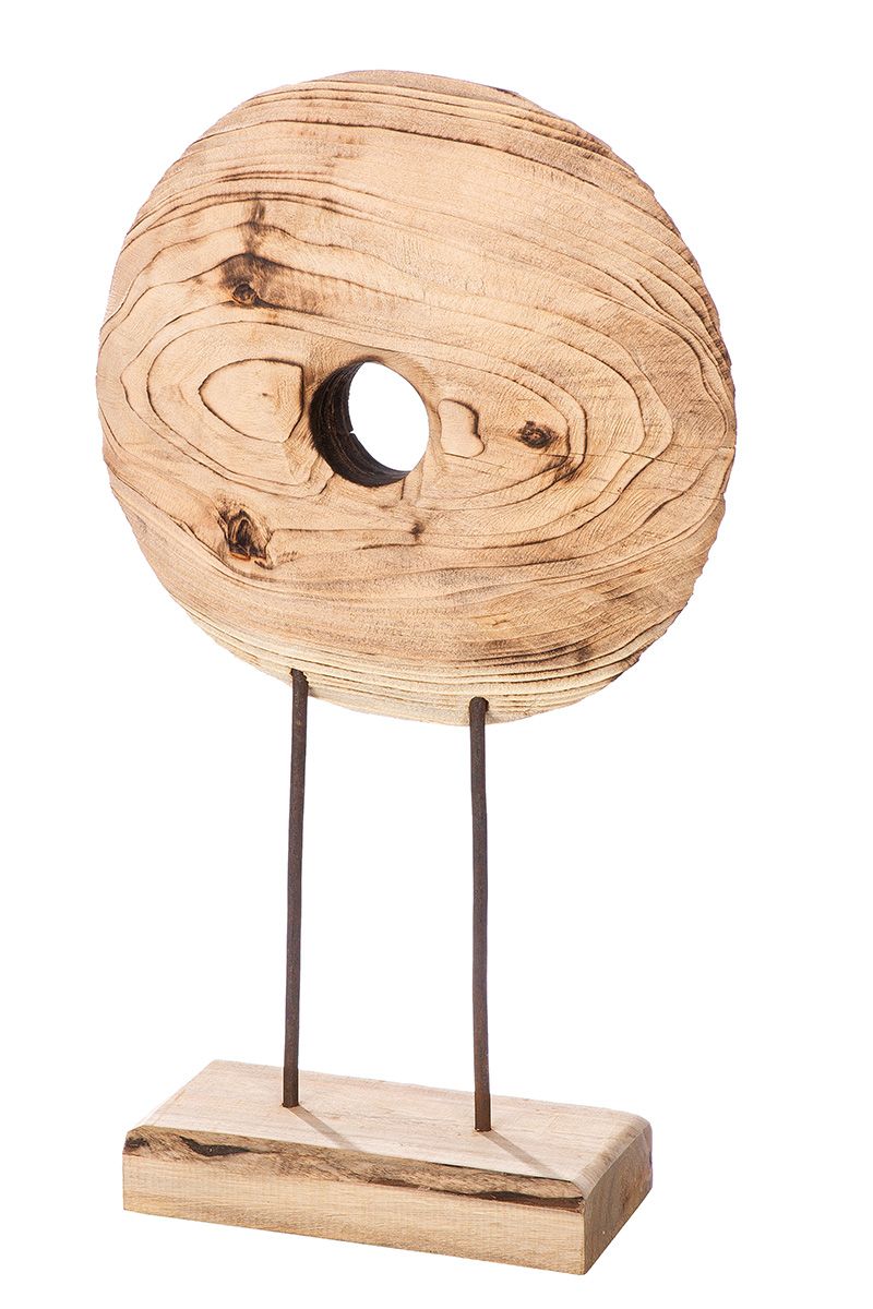 Versatile Elegance 'Taxon' Set of 2 or Set of 4 Round Wooden Sculptures in Three Sizes