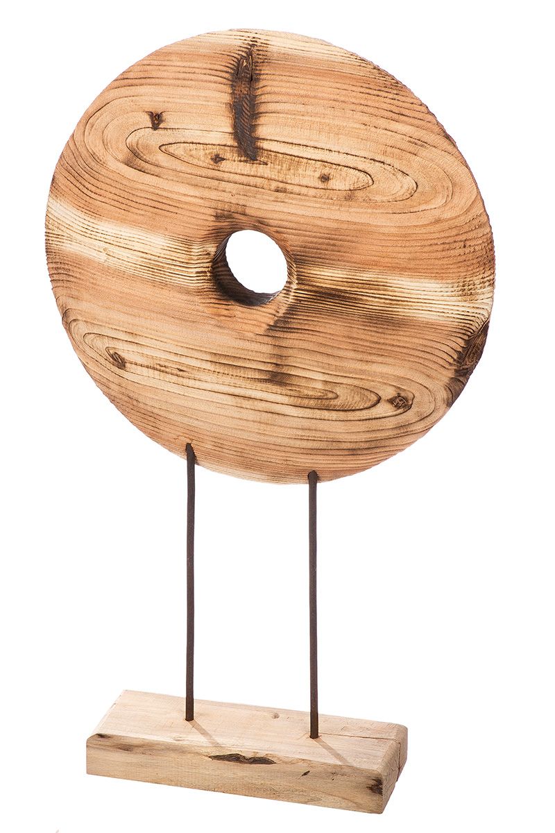 Versatile Elegance 'Taxon' Set of 2 or Set of 4 Round Wooden Sculptures in Three Sizes