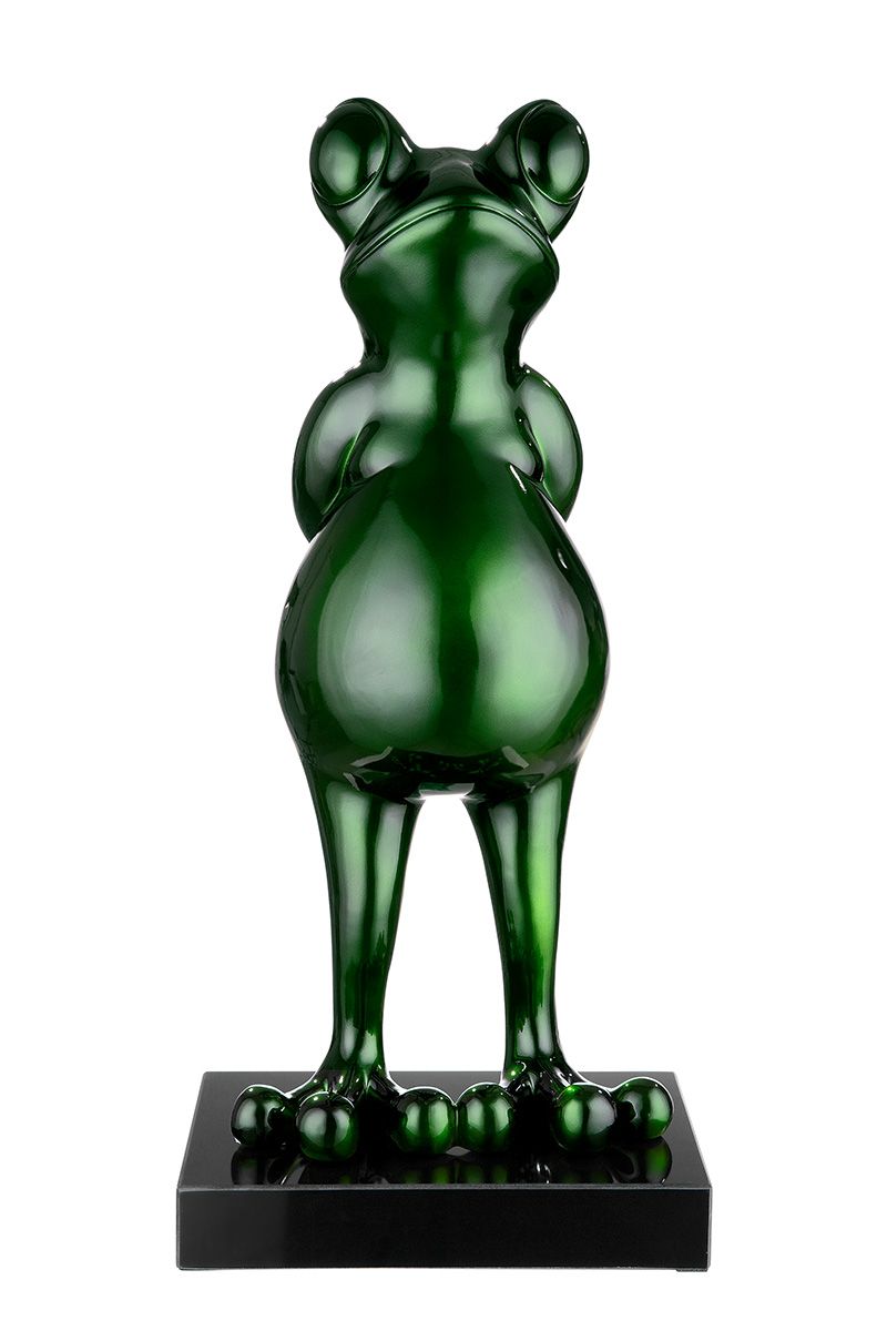 Skulptur Figur "Frosch" auf Marmorbasis Ein Meisterwerk handgefertigter Kunst in sieben leuchtenden Farbtönen.