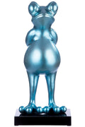 Skulptur Figur "Frosch" auf Marmorbasis Ein Meisterwerk handgefertigter Kunst in sieben leuchtenden Farbtönen.