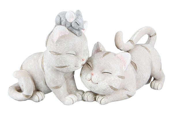 Set van 4 figuren - knuffelige katten met muiskatjes