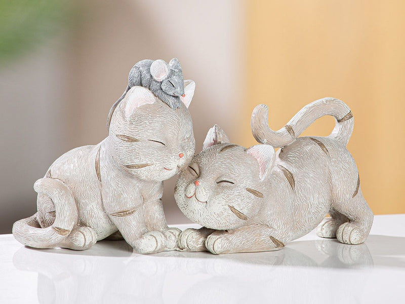 4er Set Figuren - Kuschelkatzen mit Maus Kitten