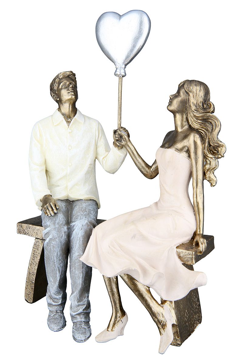 Kunstharzfigur 'Liebespaar' – Romantische Skulptur in Bronzeoptik