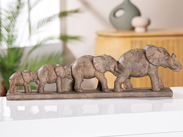 Set of 2 'Mweya' resin elephant family - charming figure for the home