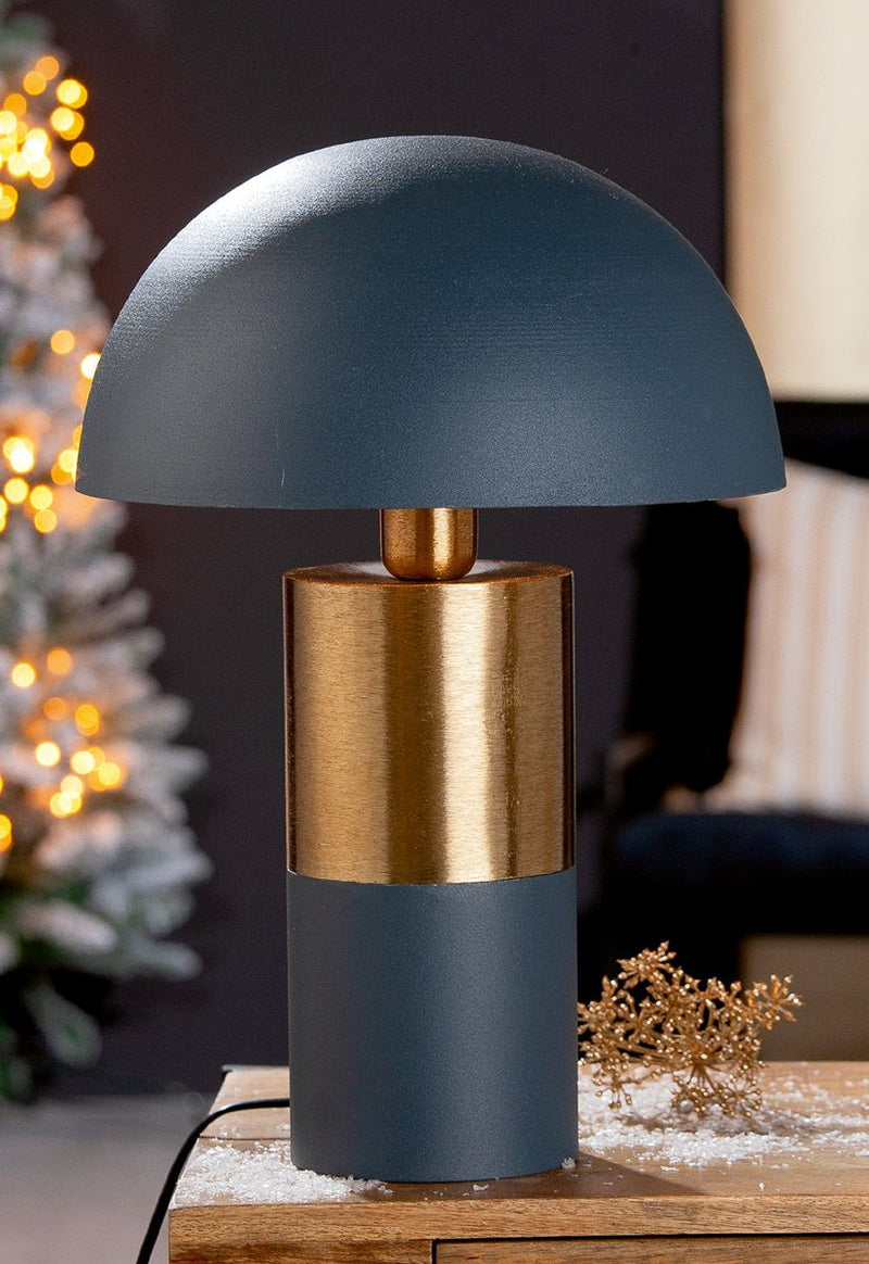 Mushroom Tischlampe in Petrol-Gold – Eleganz trifft auf Modernität, 45 cm