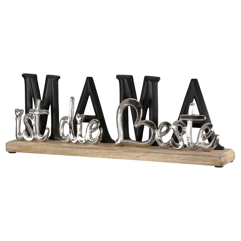 Decoratieve belettering MAMA is het beste gemaakt van aluminium en mangohout