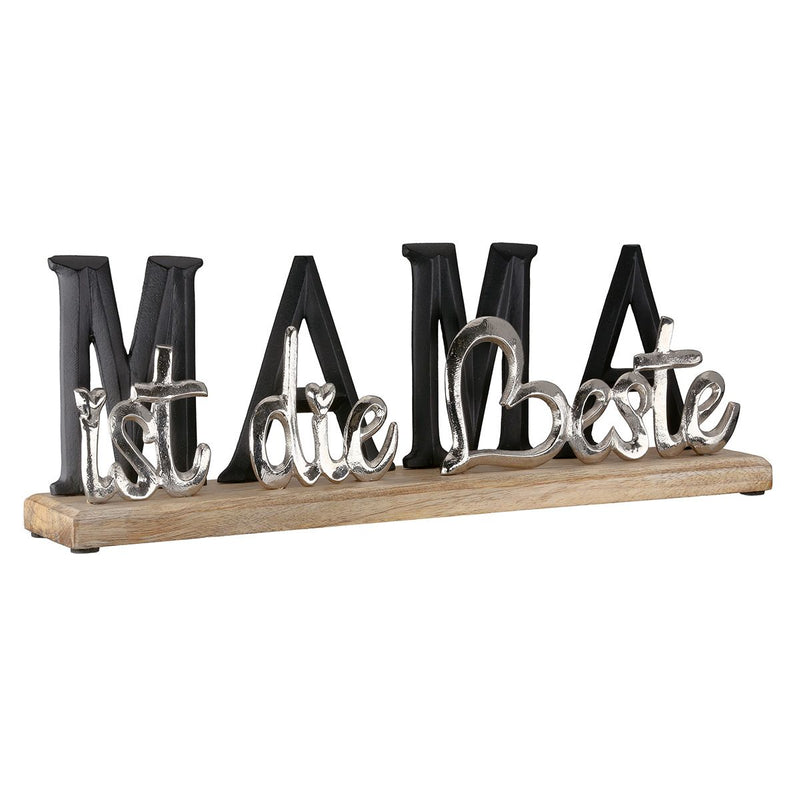 Decoratieve belettering MAMA is het beste gemaakt van aluminium en mangohout