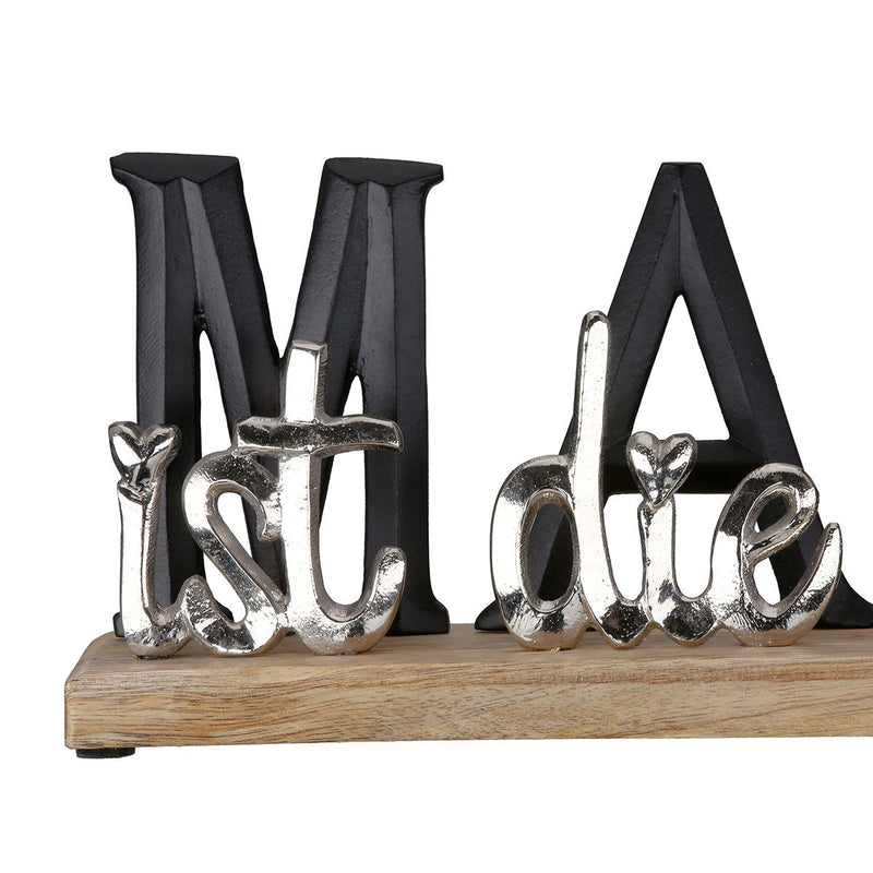 Decoratieve belettering MAMA is het beste gemaakt van aluminium en mangohout