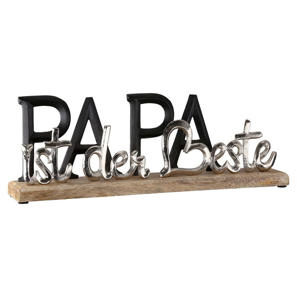 Decorative lettering PAPA is the best made of aluminum and mango wood