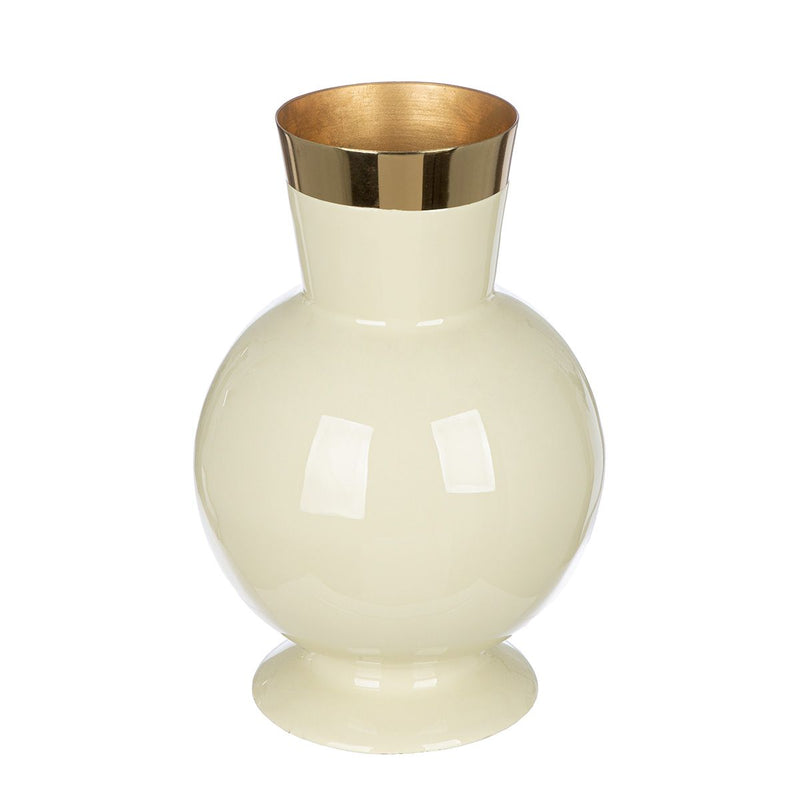 Vase Roro 2er Set aus Metall in Creme und Grün