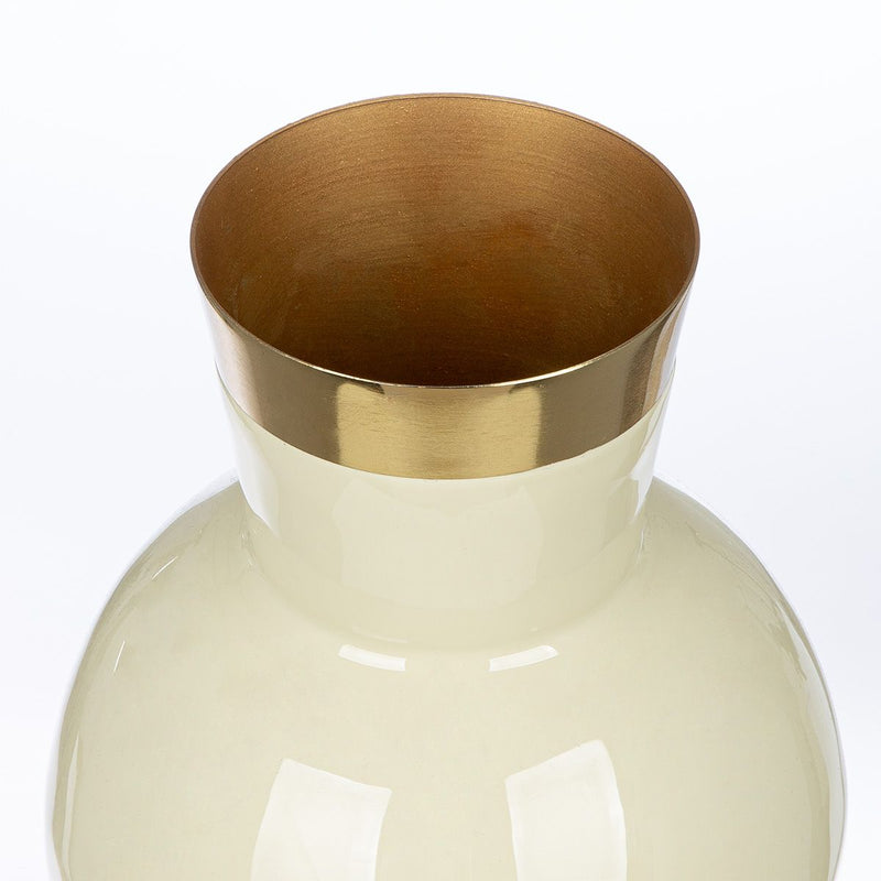 Vase Roro 2er Set aus Metall in Creme und Grün