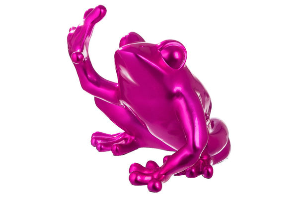 Resin figure 'Frog' in pink – Large format sculpture