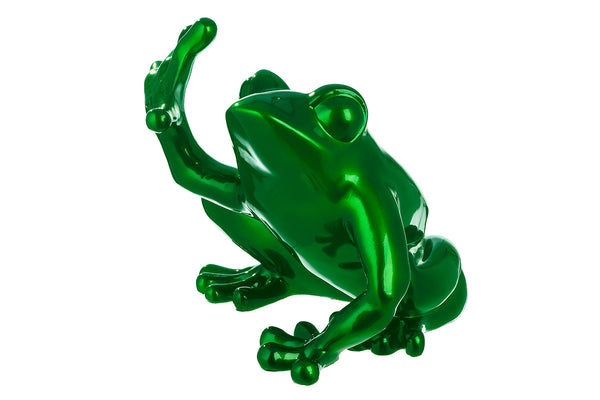 Kunstharzfigur 'Frosch' in grün – Großformatige Skulptur