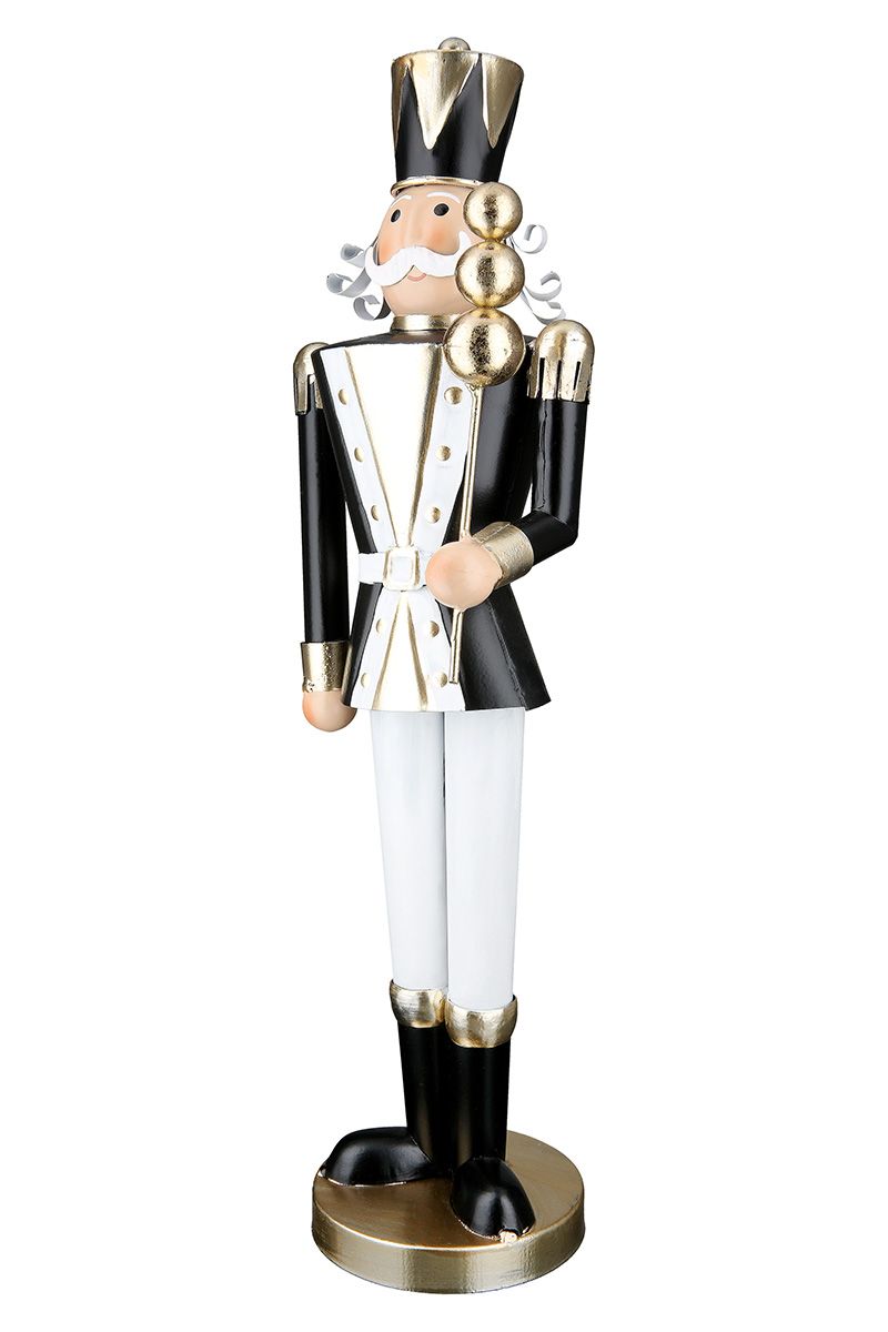 Nutcracker City Guard in Black-White-Gold – 42.5 cm Metal Figure, Set of 2