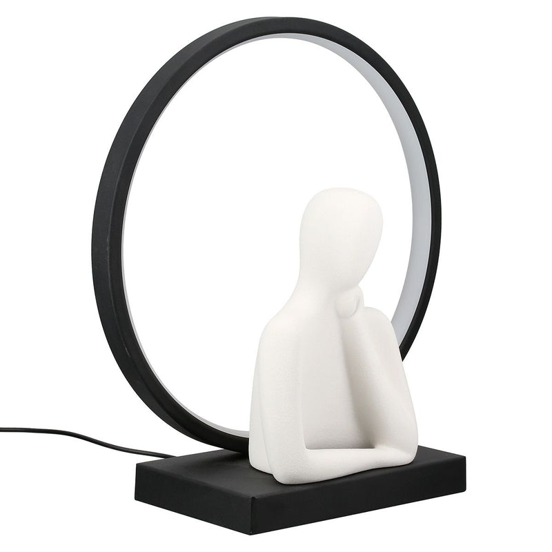 LED decorative object thinker made of ceramic and iron with USB connection