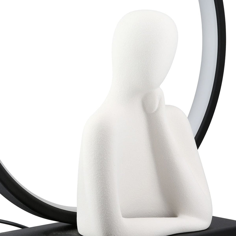 LED decorative object thinker made of ceramic and iron with USB connection