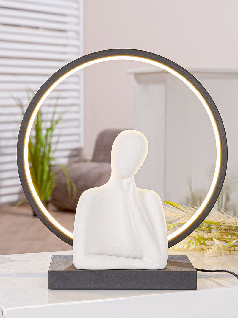 LED decorative object thinker made of ceramic and iron with USB connection