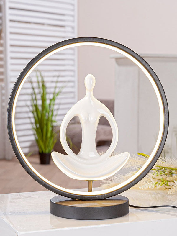 LED decoratieobject yoga vrouw in lotushouding met USB aansluiting