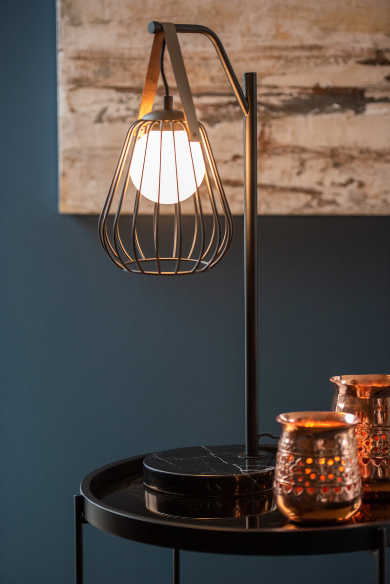Elegante Ignes tafellamp in een set van 2 stuks staal/zwart marmer – modern design en hoogwaardige afwerking 