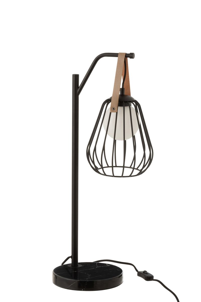 Elegant table lamp Ignes in a set of 2 steel/marble black - modern design &amp; high-quality workmanship 