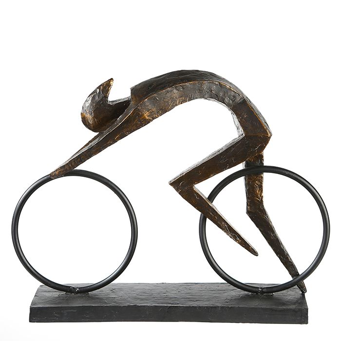 Exklusive "Racer" Rennrad Bronze Skulptur mit inspirierendem Spruchanhänger
