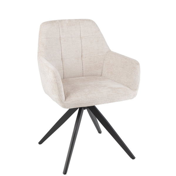 Louna upholstered chair in ivory with metal frame, 85 cm