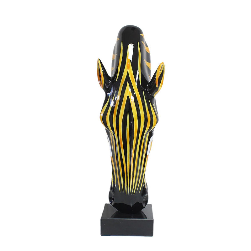 Skulptur Zebrakopf – Moderne Zebra-Büste aus Kunstharz und Marmor 50 cm