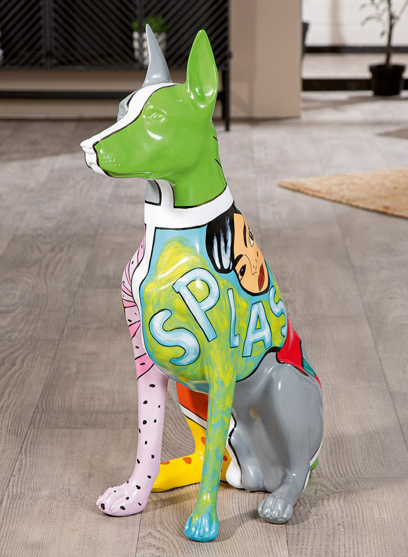 Design Figur Dobermann – Kunstvolle Hundeskulptur im Pop Art Stil