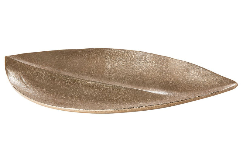Aluminum bowl "Nostro" in champagne color - leaf-shaped design in two sizes