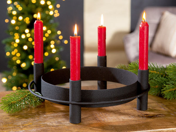 Set of 2 metal Advent candlesticks "Cleo" - modern minimalism meets festive tradition