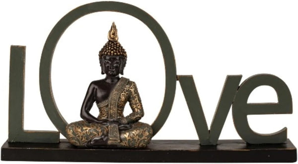 Dekorativer Schriftzug LOVE mit Buddha Figur - Harmonische Zierde