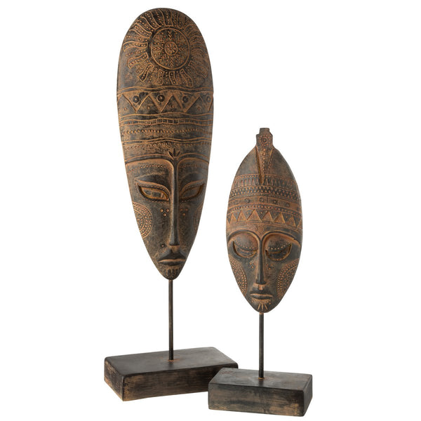 Ethnic wooden mask with traditional patterns