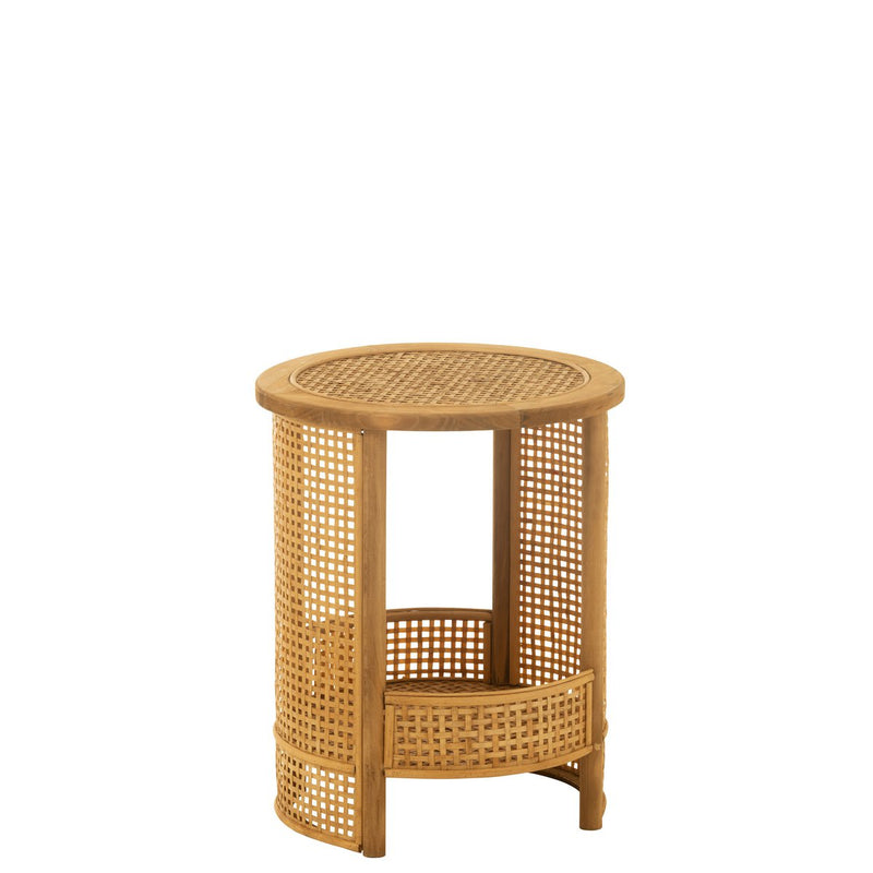 Side table double bamboo natural