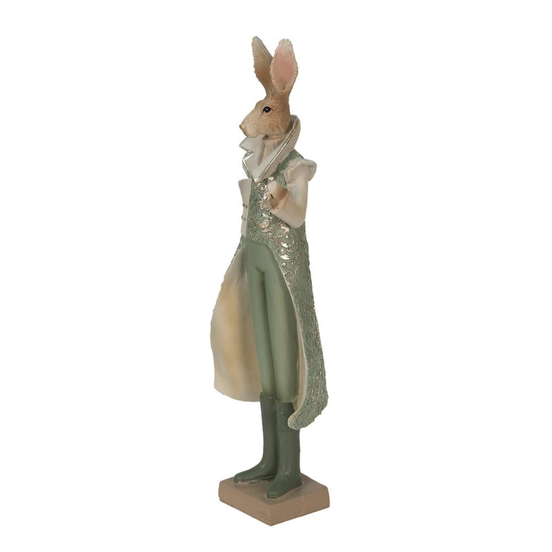 Dekorationsstatue Kaninchen Grün, Braun, Beige 11x8x33 cm