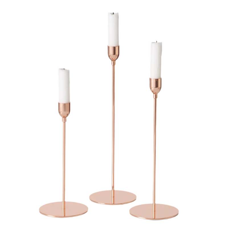 Kerzenleuchter Set Elegance – 3-teilig in edlem Roségold