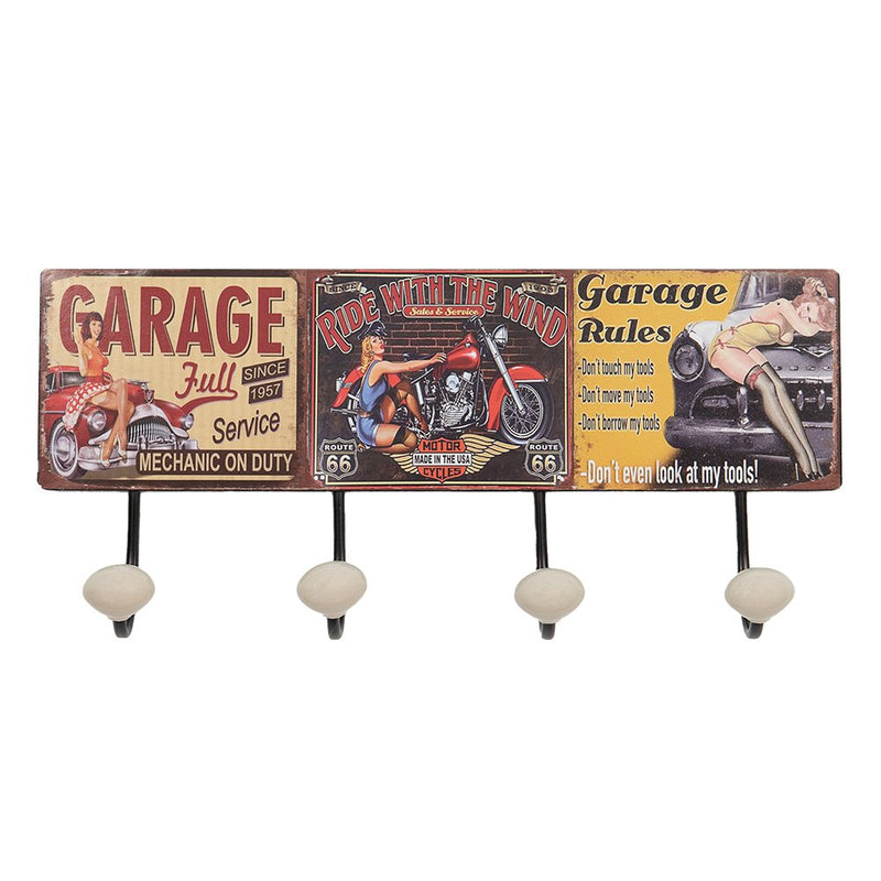 Wall coat rack Retro Garage Women Design 40 cm