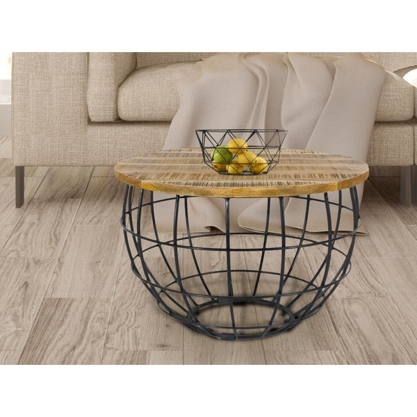 Side table sustainable coffee table living room table round Lexington ø 55 cm metal frame solid