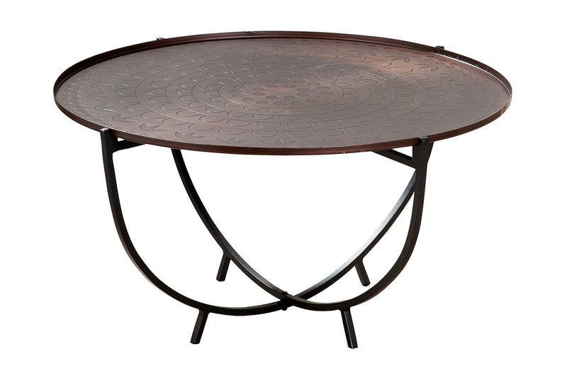 Elegant metal side table "Chakki" in black/copper