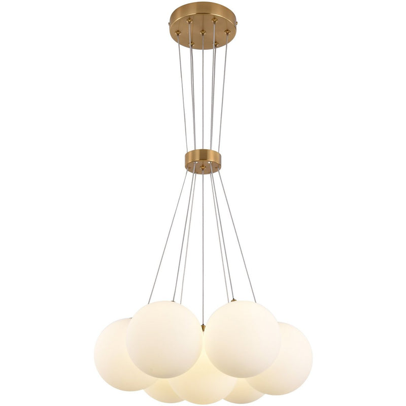 Jenna witgouden 7-lichts hanglamp